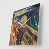 Edvard Munch - Der Schrei 1910 Quadratische Wanduhr (Winkel)