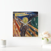 Edvard Munch - Der Schrei 1910 Quadratische Wanduhr (Zuhause)