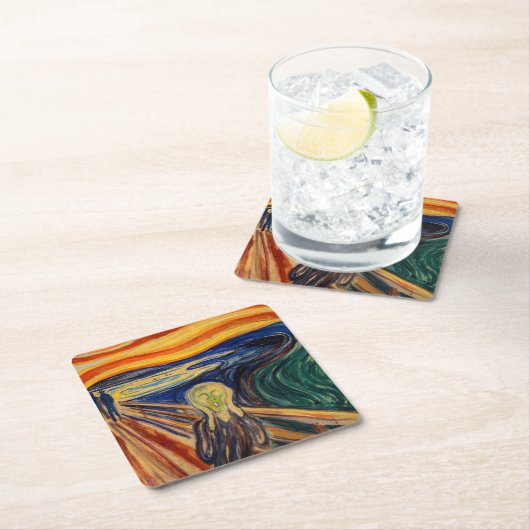 Edvard Munch - Der Schrei 1910 Rechteckiger Pappuntersetzer (Vor Ort)