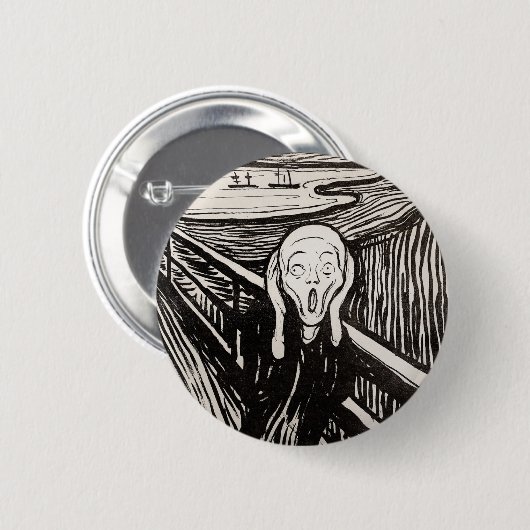 Edvard Munch der Scream Lithograph Print berühmt Button (Vorne & Hinten)