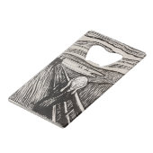 Edvard Munch der Scream Lithograph Print berühmt Geldbeutel Flaschenöffner (Rückseite Schrägansicht)