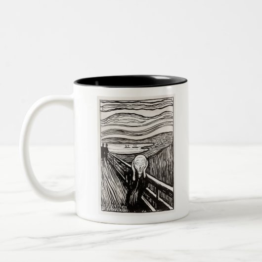 Edvard Munch der Scream Lithograph Print berühmt Zweifarbige Tasse (Links)