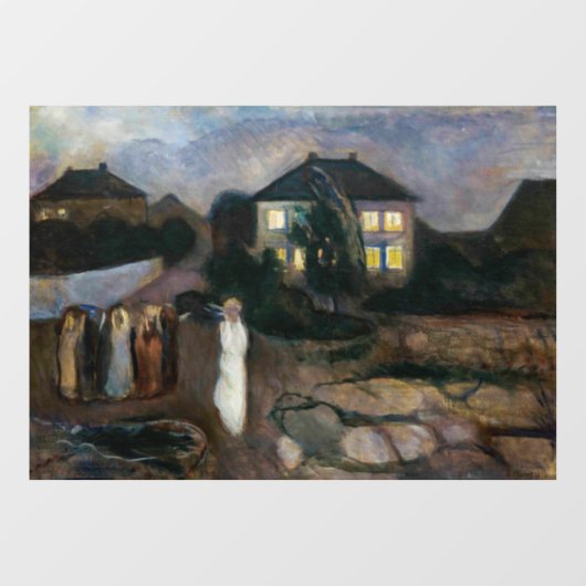 Edvard Munch - Der Sturm Fensteraufkleber (Blatt)