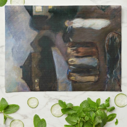 Edvard Munch - Der Sturm Geschirrtuch (Gefaltet)