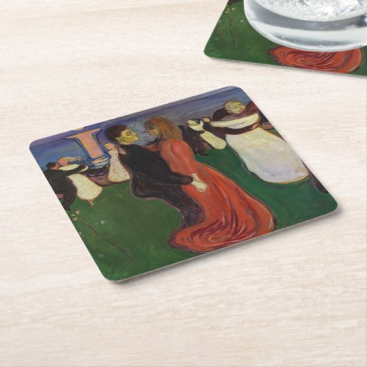 Edvard Munch - Der Tanz des Lebens Rechteckiger Pappuntersetzer (angewinkelt)