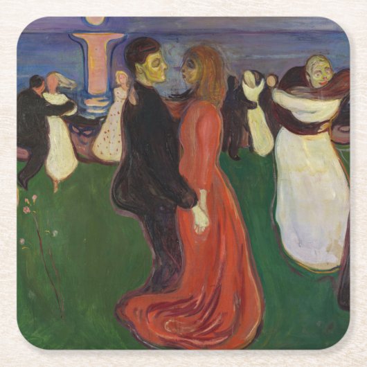 Edvard Munch - Der Tanz des Lebens Rechteckiger Pappuntersetzer (Vorderseite)