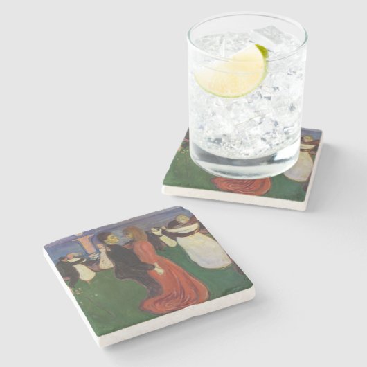 Edvard Munch - Der Tanz des Lebens Steinuntersetzer (Seitenansicht)