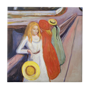 Edvard Munch - Die Mädchen auf der Brücke 1901 Fliese