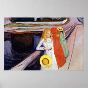Edvard Munch - Die Mädchen auf der Brücke 1901 Poster
