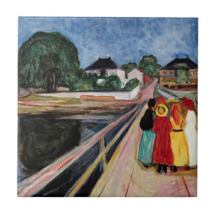 Edvard Munch - Die Mädchen auf der Brücke 1902 Fliese