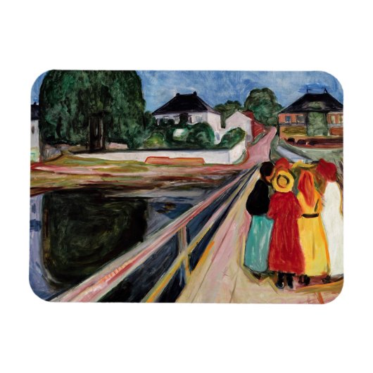 Edvard Munch - Die Mädchen auf der Brücke 1902 Magnet (Horizontal)