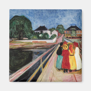 Edvard Munch - Die Mädchen auf der Brücke 1902 Magnet