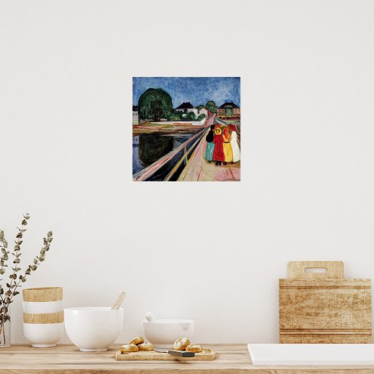 Edvard Munch - Die Mädchen auf der Brücke 1902 Poster (Küche)