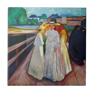 Edvard Munch - Die Mädchen auf der Brücke 1903 Fliese