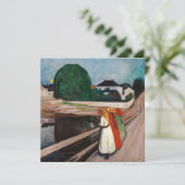 Edvard Munch - Die Mädchen auf der Brücke Dankeskarte (Stehend Vorderseite)