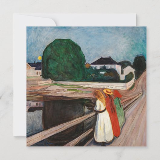 Edvard Munch - Die Mädchen auf der Brücke Einladung (Vorderseite)