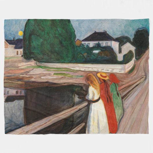 Edvard Munch - Die Mädchen auf der Brücke Fleecedecke (Vorderseite (Horizontal))