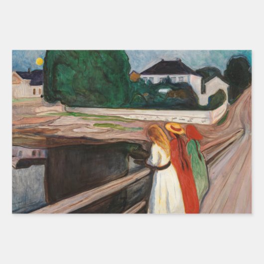 Edvard Munch - Die Mädchen auf der Brücke Geschenkpapier Set (Vorderseite 2)