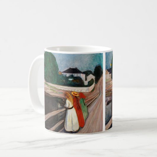 Edvard Munch - Die Mädchen auf der Brücke Kaffeetasse (Vorderseite Links)