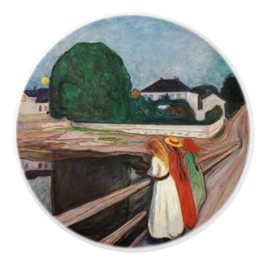 Edvard Munch - Die Mädchen auf der Brücke Keramikknauf (Vorderseite)