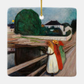 Edvard Munch - Die Mädchen auf der Brücke Keramikornament (Rückseite)
