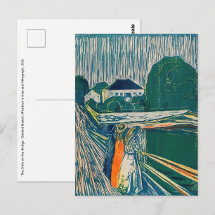 Edvard Munch - Die Mädchen auf der Brücke, Lithogr Postkarte