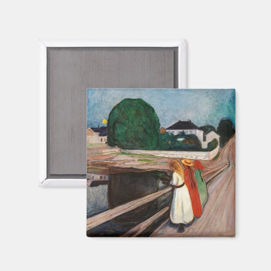 Edvard Munch - Die Mädchen auf der Brücke Magnet (Vorderseite/Rückseite)