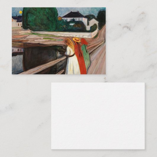 Edvard Munch - Die Mädchen auf der Brücke Mitteilungskarte (Vorne/Hinten)