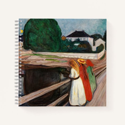 Edvard Munch - Die Mädchen auf der Brücke Notizblock (Vorderseite)
