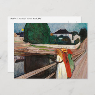 Edvard Munch - Die Mädchen auf der Brücke Postkarte