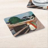 Edvard Munch - Die Mädchen auf der Brücke Rechteckiger Pappuntersetzer (angewinkelt)