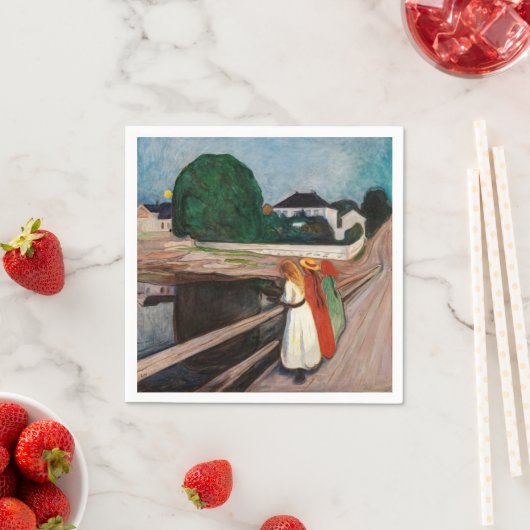 Edvard Munch - Die Mädchen auf der Brücke Serviette (Beispiel)