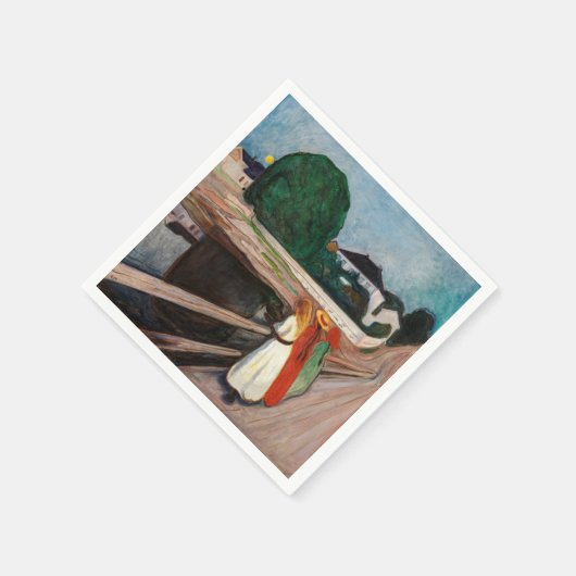 Edvard Munch - Die Mädchen auf der Brücke Serviette (Ecke)