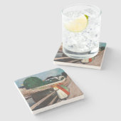 Edvard Munch - Die Mädchen auf der Brücke Steinuntersetzer (Seitenansicht)