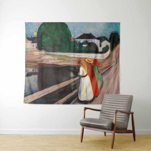 Edvard Munch - Die Mädchen auf der Brücke Wandteppich (Beispiel (Horizontal))