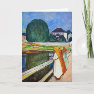 Edvard Munch - Die Mädchen auf der Brücke Weiße Na Karte