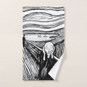 Edvard Munch - Die schreiende Lithografie Badhandtuch Set