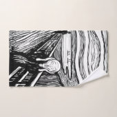 Edvard Munch - Die schreiende Lithografie Badhandtuch Set (Handtuch)