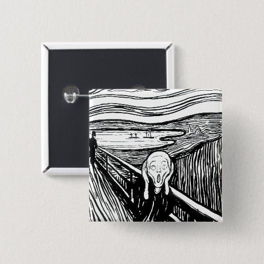 Edvard Munch - Die schreiende Lithografie Button (Vorne & Hinten)