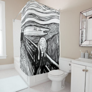 Edvard Munch - Die schreiende Lithografie Duschvorhang