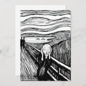 Edvard Munch - Die schreiende Lithografie Einladung (Vorne/Hinten)