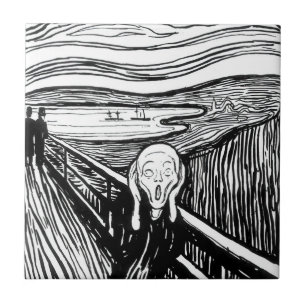 Edvard Munch - Die schreiende Lithografie Fliese
