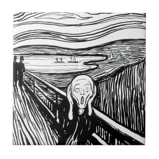Edvard Munch - Die schreiende Lithografie Fliese (Vorderseite)