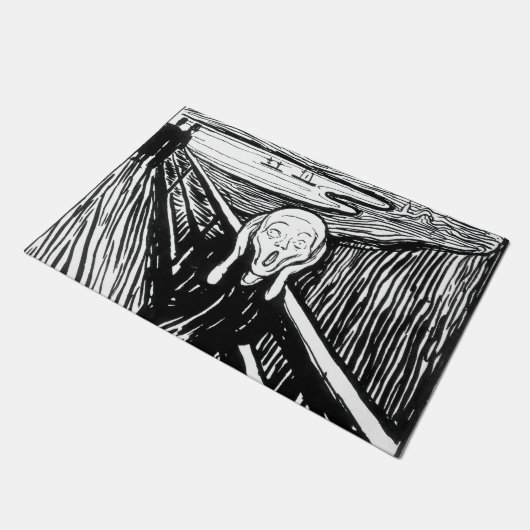 Edvard Munch - Die schreiende Lithografie Fußmatte (Schrägansicht)