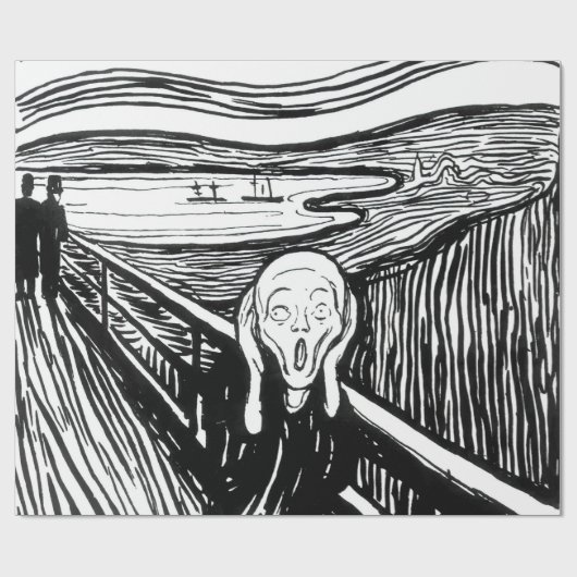 Edvard Munch - Die schreiende Lithografie Geschenkpapier (Flach)