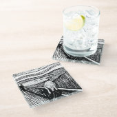 Edvard Munch - Die schreiende Lithografie Glasuntersetzer (Schrägansicht)