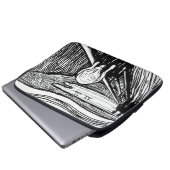 Edvard Munch - Die schreiende Lithografie Laptopschutzhülle (Vorne Knopf)