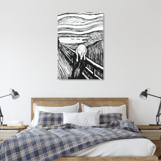 Edvard Munch - Die schreiende Lithografie Leinwanddruck (Insitu (Schlafzimmer))