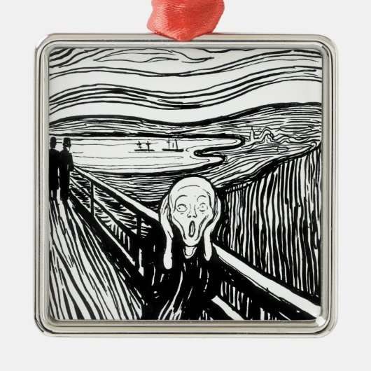 Edvard Munch - Die schreiende Lithografie Ornament Aus Metall (Vorne)