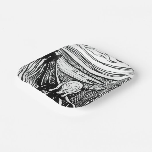 Edvard Munch - Die schreiende Lithografie Pappteller (Gewinkelt)